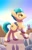 Size: 2650x4096 | Tagged: safe, artist:stelareclipse, hitch trailblazer, earth pony, pony, rabbit, g5, my little pony: a new generation, animal, male, movie accurate, outdoors, solo focus, stallion