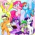 Size: 2048x2048 | Tagged: safe, artist:zeon_starlight, applejack, fluttershy, pinkie pie, rainbow dash, rarity, spike, twilight sparkle, dragon, earth pony, pegasus, pony, unicorn, g4, abstract background, bipedal, book, cute, dashabetes, diapinkes, female, flustered, glowing, glowing horn, grin, horn, jackabetes, male, mane seven, mane six, mare, open mouth, open smile, quill, raribetes, shyabetes, sitting, smiling, spikabetes, spread wings, twiabetes, unicorn twilight, wavy mouth, wingless spike, wings, worried