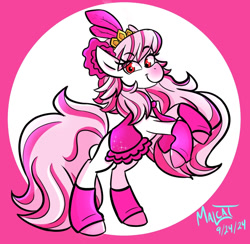 Size: 924x900 | Tagged: safe, artist:malcat, horse, candi (wild manes), clothes, eye clipping through hair, female, gradient muzzle, leg warmers, mare, necktie, raised hooves, smiling, solo, wild manes