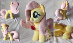 Size: 2500x1500 | Tagged: safe, artist:nakedskull, fluttershy, pegasus, pony, g4, folded wings, irl, multiple angles, multiple views, photo, plushie, solo, wings