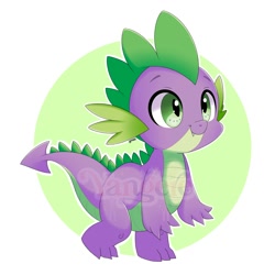 Size: 2000x2000 | Tagged: safe, artist:yangere, spike, dragon, g4, cute, male, obtrusive watermark, simple background, solo, spikabetes, standing, watermark, wingless spike