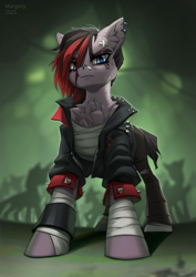 Size: 848x1200 | Tagged: safe, artist:margony, oc, earth pony, pony, arcane, earth pony oc, ponified, solo focus, vi (arcane), vi (league of legends)