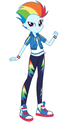 Size: 1080x1920 | Tagged: safe, anonymous artist, edit, vector edit, rainbow dash, equestria girls, g4, my little pony equestria girls: better together, alternate hairstyle, clothes, converse, female, fist pump, hoodie, jacket, pants, shirt, shoes, sneakers, vector, wristband