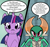 Size: 1192x1127 | Tagged: safe, artist:klondike, twilight sparkle, oc, oc:ardeur, alicorn, dragon, g4, comic, dialogue, jail, non-pony oc, twilight sparkle (alicorn)