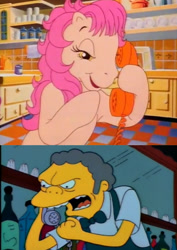 Size: 1123x1588 | Tagged: safe, edit, screencap, patch (g1), g1, my little pony tales, crossover, moe syzlak, phone, prank call, the simpsons