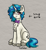 Size: 971x1046 | Tagged: safe, artist:reddthebat, dj pon-3, vinyl scratch, pony, unicorn, g4, bowtie, chest fluff, ear fluff, eyebrows, eyebrows visible through hair, female, horn, lidded eyes, looking at you, mare, missing accessory, no glasses, octavia's bowtie, signature, sitting, smiling, smiling at you, smug, smug smile, solo, unshorn fetlocks