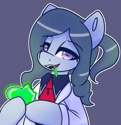 Size: 2046x2118 | Tagged: safe, artist:askhypnoswirl, oc, oc only, oc:doctor tent, goo, clothes, commission, heart, lab coat, looking at you, male, necktie, solo, solo male, swirls