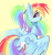 Size: 2032x2183 | Tagged: safe, artist:krista-21, rainbow dash, pegasus, pony, g4, abstract background, blushing, butt, cute, dashabetes, dock, female, looking at you, mare, messy mane, plot, ponytail, rear view, smiling, smiling at you, solo, tail, wings