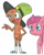 Size: 574x711 | Tagged: safe, artist:cmara, pinkie pie, earth pony, pony, g4, crossover, duo, wander (wander over yonder), wander over yonder