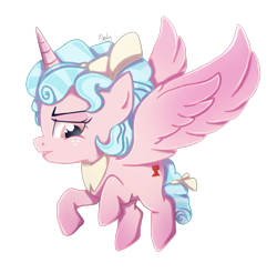 Size: 1748x1722 | Tagged: safe, artist:nnaly, cozy glow, alicorn, pony, g4, alicornified, cozycorn, female, filly, flying, foal, freckles, horn, race swap, simple background, solo, spread wings, transparent background, wings