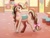 Size: 1000x750 | Tagged: safe, artist:ladykimba, horse, bandana, bow, cocoa (wild manes), eyeshadow, female, gradient legs, gradient muzzle, hair bow, indoors, makeup, mare, smiling, solo, tail, tail bow, wild manes