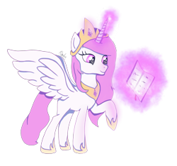 Size: 1940x1818 | Tagged: safe, artist:nnaly, princess celestia, alicorn, pony, g4, blank flank, crown, female, glowing, glowing horn, hoof shoes, horn, jewelry, levitation, magic, magic aura, mare, peytral, pink-mane celestia, princess shoes, raised hoof, regalia, simple background, solo, spread wings, telekinesis, transparent background, wings, young celestia, younger