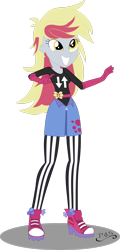 Size: 1696x3536 | Tagged: safe, artist:midnightblitzz, derpy hooves, human, equestria girls, g4, life is a runway, my little pony equestria girls: rainbow rocks, alternate hairstyle, clothes, cute, denim, denim skirt, derp, female, gloves, grin, high res, pantyhose, simple background, skirt, smiling, solo, transparent background, vector, zipper, zipper skirt