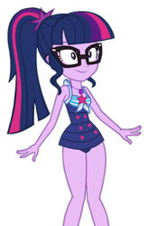 Size: 1213x1838 | Tagged: safe, edit, editor:jacksontormbaymaz, sci-twi, twilight sparkle, human, equestria girls, equestria girls specials, g4, my little pony equestria girls: forgotten friendship, background removed, clothes, geode of telekinesis, glasses, grin, happy, jewelry, magical geodes, necklace, one-piece swimsuit, ponytail, sci-twi swimsuit, simple background, sleeveless, smiling, solo, swimsuit, transparent background