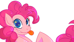 Size: 1280x720 | Tagged: safe, artist:skaluli, pinkie pie, g4, simple background, solo, tongue out, transparent background