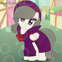 Size: 3072x3072 | Tagged: safe, artist:yourteafriend, oc, oc only, oc:oliver spade, g4, clothes, detective, fedora, female, hat, ponyville, solo, trenchcoat