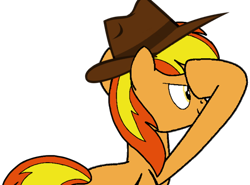 Size: 570x422 | Tagged: safe, artist:noi kincade, oc, oc:firey ratchet, pegasus, g4, fedora, hat, male, simple background, solo, transparent background