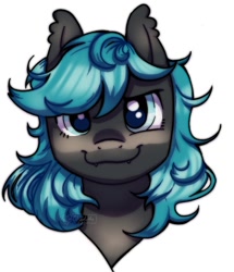 Size: 618x718 | Tagged: safe, artist:ghoelette0884, oc, bat pony, pony, bust, female, mare, portrait, simple background, solo, white background