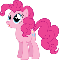 Size: 1600x1618 | Tagged: safe, artist:geometrymathalgebra, pinkie pie, earth pony, pony, g4, .svg available, dilated pupils, female, mare, open mouth, simple background, solo, transparent background, vector