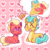 Size: 1280x1280 | Tagged: safe, artist:cozyinbutters, hitch trailblazer, sprout cloverleaf, earth pony, pony, g5, :3, behaving like a cat, blushing, cute, emanata, gay, heart, hearts and hooves day, hitchbetes, male, meme, pink background, ship:clovertrail, shipping, simple background, sproutbetes