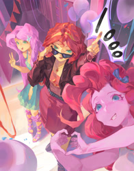 Size: 3267x4174 | Tagged: safe, fluttershy, pinkie pie, sunset shimmer, human, equestria girls, g4