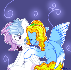 Size: 1530x1500 | Tagged: safe, artist:lunar_plague, oc, oc only, oc:sadie dee, pegasus, pony, duo