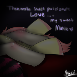 Size: 800x800 | Tagged: safe, artist:mixipony, oc, oc:mimie, anthro, close-up, female, legs, lesbian, signature, text