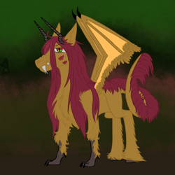 Size: 1600x1600 | Tagged: safe, artist:spectrum205, oc, oc only, pony, dragon hybrid, hybrid oc, redesign, solo