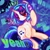 Size: 4160x4160 | Tagged: safe, artist:brucebrandon, dj pon-3, vinyl scratch, pony, unicorn, g4, abstract background, female, full body, glasses, headphones, heart, horn, mare, solo, text