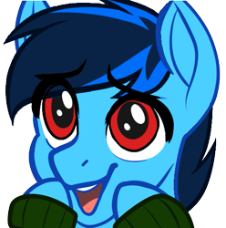 Size: 537x541 | Tagged: safe, artist:mxiiisy, oc, oc only, oc:cobalt chaser, pegasus, pony, blue coat, blue mane, clothes, digital art, emotes, excited, jacket, male, pegasus oc, red eyes, simple background, solo, sweater, transparent background