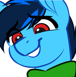 Size: 537x541 | Tagged: safe, artist:mxiiisy, oc, oc only, oc:cobalt chaser, pegasus, pony, blue coat, blue mane, digital art, emotes, hesitant, male, pegasus oc, red eyes, simple background, smiling, solo, transparent background