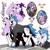 Size: 2048x2048 | Tagged: safe, artist:lunacy190, fancypants, fleur-de-lis, pony, unicorn, g4, bust, clothes, cup, eyes closed, female, full body, horn, male, mare, monocle, multiple views, simple background, stained glass, stallion, suit, teacup, text, white background