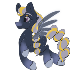 Size: 2048x2048 | Tagged: safe, artist:cupute, horse, pegasus, big ears, black coat, bubble braids, closed mouth, clothes, colored hooves, cute, ears up, eyeshadow, flying, freckles, gradient legs, gradient muzzle, gray mane, gray tail, grin, halley (wild manes), hooves, makeup, nonbinary, race swap, see-through, simple background, smiling, solo, speckled, spots, spread wings, stars, tail, tied mane, tied tail, transparent background, transparent wings, wild manes, wings, yellow mane, yellow tail