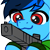 Size: 537x541 | Tagged: safe, artist:mxiiisy, oc, oc only, oc:cobalt chaser, pegasus, pony, blue coat, blue mane, clothes, digital art, emotes, gun, handgun, hoodie, jacket, male, pegasus oc, pistol, red eyes, simple background, solo, sweater, threatening, transparent background, weapon