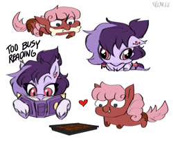 Size: 2913x2374 | Tagged: safe, artist:neoncel, oc, oc only, pony, chibi, reading