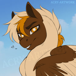 Size: 1600x1600 | Tagged: safe, artist:acry-artwork, oc, oc only, pegasus, pony, pegasus oc, solo, white iris