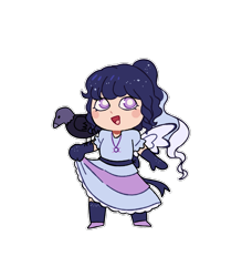 Size: 1400x1600 | Tagged: safe, artist:tinypurplebrush, oc, oc only, oc:aurora trivia radiant moon, bird, human, vulture, star au, belt, blind, chibi, clothes, commission, cute, dress, evening gloves, female, flats, gloves, humanized, humanized oc, long gloves, magical lesbian spawn, offspring, open mouth, parent:princess luna, parent:rarity, parents:rariluna, shirt, shoes, simple background, skirt, socks, solo, stockings, thigh highs, transparent background, winged humanization, wings