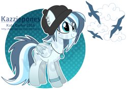 Size: 4600x3300 | Tagged: safe, artist:kazziepones, oc, oc:azure skies, pegasus, pony, beanie, female, hat, mare, solo