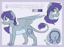 Size: 2557x1872 | Tagged: safe, artist:foxtaile, oc, oc:steady rhythm, hippogriff, male, reference sheet, solo