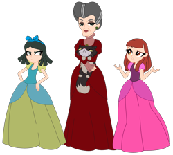 Size: 4312x3864 | Tagged: safe, artist:yaya54320, cat, human, equestria girls, g4, anastasia tremaine, cinderella, disney, drizella tremaine, equestria girls-ified, female, lady tremaine, lucifer