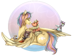 Size: 1848x1409 | Tagged: safe, artist:lou1911, oc, oc only, oc:tuff fluff, pegasus, pony, abstract background, boop, eyes closed, female, mare, noseboop, partially transparent background, plushie, solo, wings