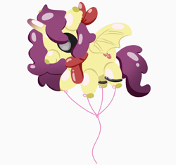 Size: 1372x1291 | Tagged: safe, oc, oc only, oc:erhai ripple, bat pony, hybrid, pony, balloon