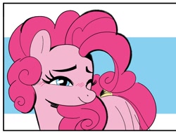 Size: 1344x1024 | Tagged: safe, artist:_ton618_, pinkie pie, earth pony, pony, g4, blush lines, blushing, bust, cute, diapinkes, female, lidded eyes, looking at you, mare, one eye closed, smiling, smiling at you, solo, wink, winking at you