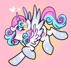 Size: 1000x950 | Tagged: safe, artist:paperbagpony, oc, oc:lovely promise, alicorn, alicorn oc, blushing, cute, horn, ocbetes, wings