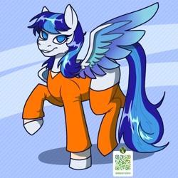 Size: 2048x2048 | Tagged: safe, artist:ritork, oc, pegasus, pony, commission, orange form, pony in clothes, result, solo