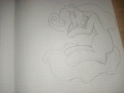 Size: 4160x3120 | Tagged: safe, earth pony, drawing, drawing in a notebook, pencil drawing, sheet in cells, sleeping, traditional art