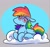 Size: 1158x1086 | Tagged: safe, artist:smirk, rainbow dash, g4, cloud, frown, on a cloud, sitting, sitting on a cloud, solo