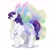 Size: 2048x2048 | Tagged: safe, artist:mikkybun, rarity, pony, unicorn, g4, blushing, female, glimmer wings, horn, lidded eyes, looking at you, mare, profile, raised hoof, signature, simple background, smiling, smiling at you, solo, white background, wings