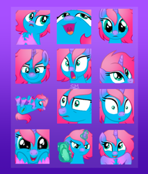 Size: 850x1000 | Tagged: safe, artist:sunamoonmlp, derpibooru exclusive, oc, oc only, oc:salty seagrass, pony, unicorn, g4, commission, cute, emoji, emotes, female, horn, mare