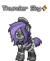 Size: 244x300 | Tagged: safe, oc, oc only, oc:thunderstorm sky, bat pony, pony, pony town, clothes, maid, simple background, solo, transparent background